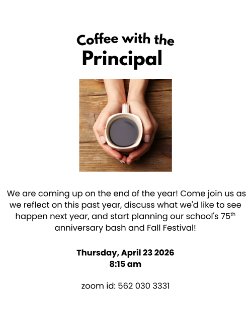 Coffee with the Principal flyer English